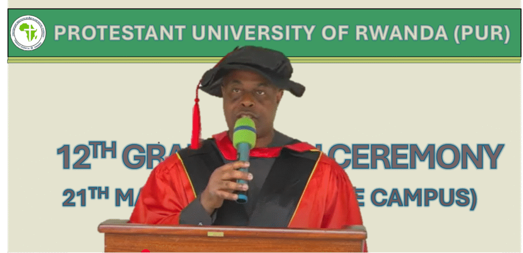 GMD Gives Lecture at Protestant University of Rwanda (PUR) 12th Graduation Ceremony